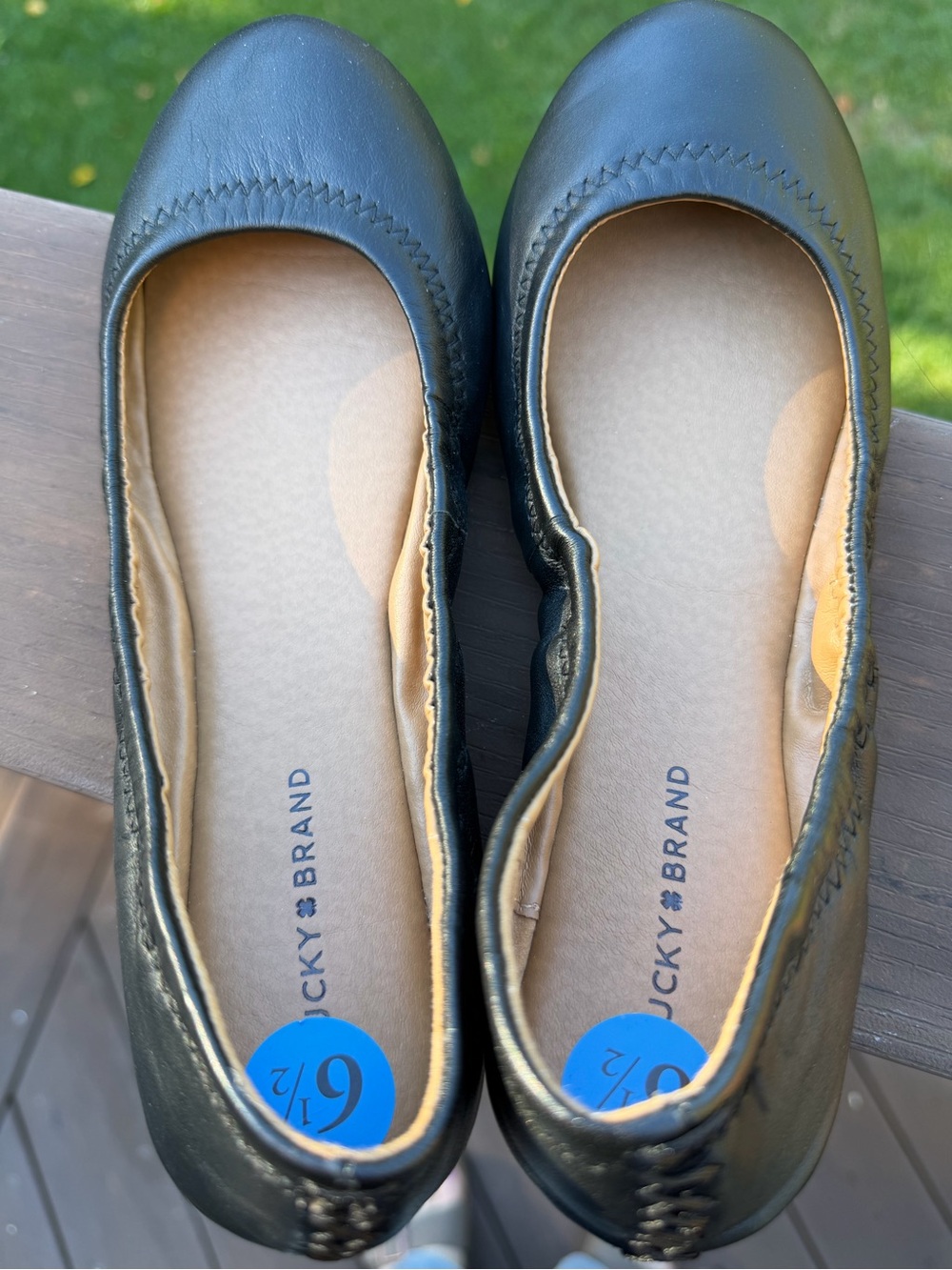 Lucky Brand Black Leather Ballet Flats